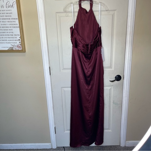 AZAZIE JEMMA
Cabernet Sheath Pleated Metallic Satin Dress Sz A14 - Picture 6 of 12